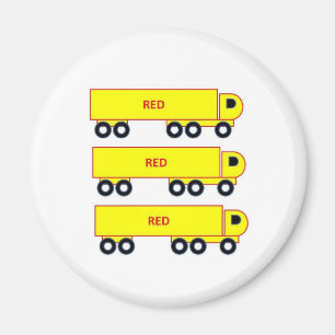 Íman ímã vermelho do camião do amarelo do camião