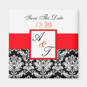 Íman Ímã vermelho do casamento tema damasco do