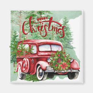 Íman Ímã vermelho do Natal do caminhão do vintage