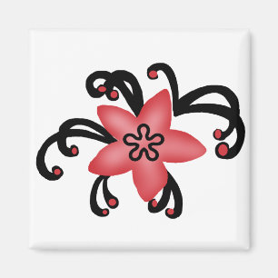 Íman Ímã vermelho e preto da flor