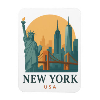 Íman Ímã Vintage da Cidade de Nova York – Viagem Minima