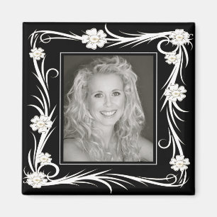 Íman Ímã Vintage Floral Vintage Adicione sua foto