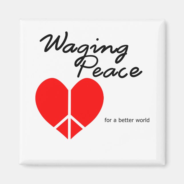 Íman ímã Waging Peace Heart (Frente)