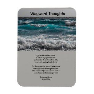 Íman Ímã: "Wayward Thoughts" poema com foto oceânica