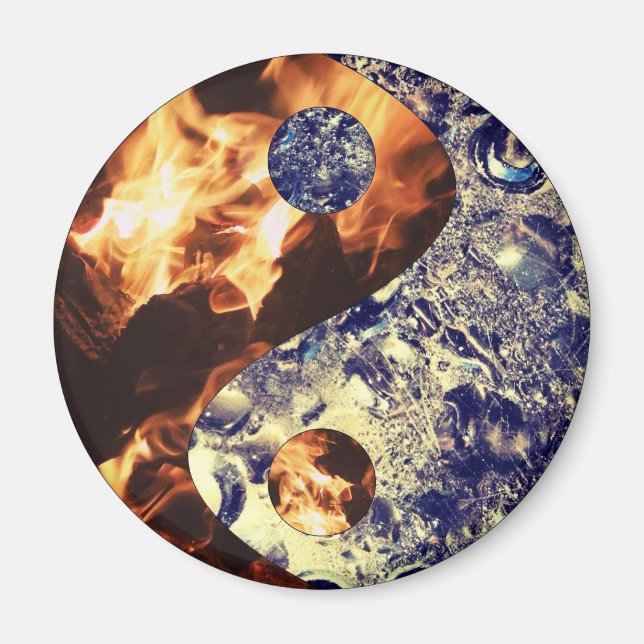 Íman Ímã Yin Yang do Fogo e Gelo (Frente)