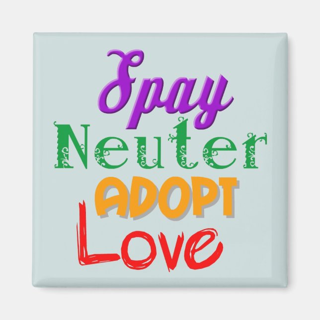 Íman Imagem animal spay neutro Adote amor (Frente)
