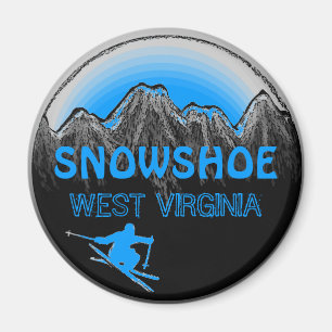 Íman Imagem azul de esqui Snowshoe West Virginia