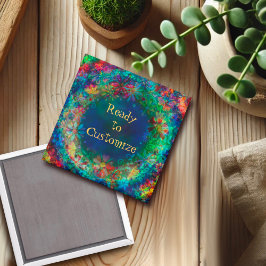 Íman Imagem Azul de Inspirivência Personalizada Floral 