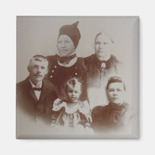 Íman Imagem B&W de Foto de Colagem da Família Antica