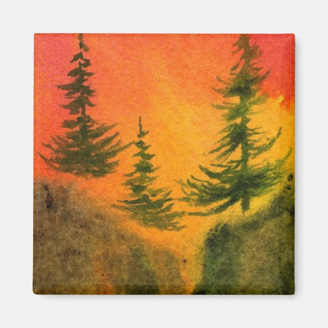 Íman Imagem da Árvore Pine (Frente)