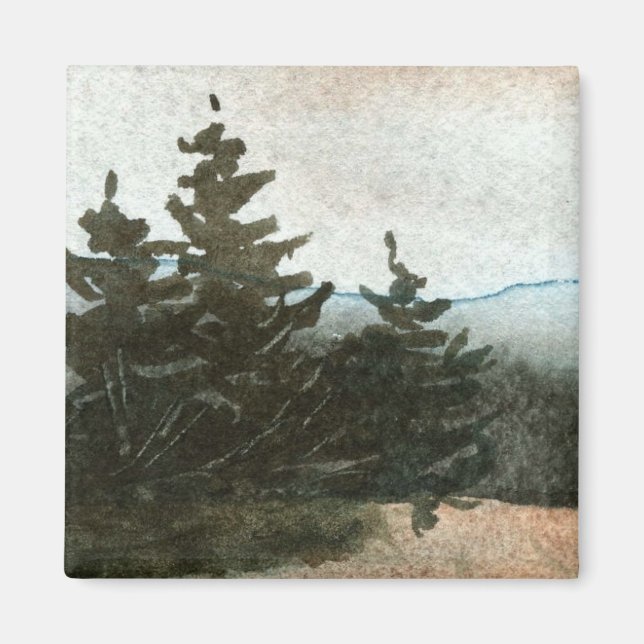 Íman Imagem da Árvore Pine (Frente)