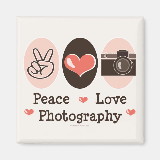 Íman Imagem da Câmara de Fotografia Peace Love (Frente)