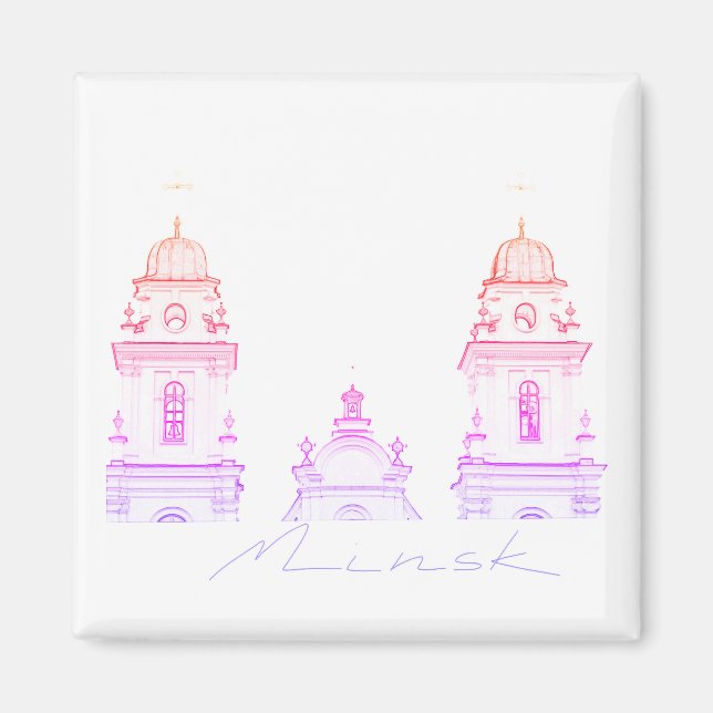 Íman Imagem da Cidade de Belarus Minsk (Frente)