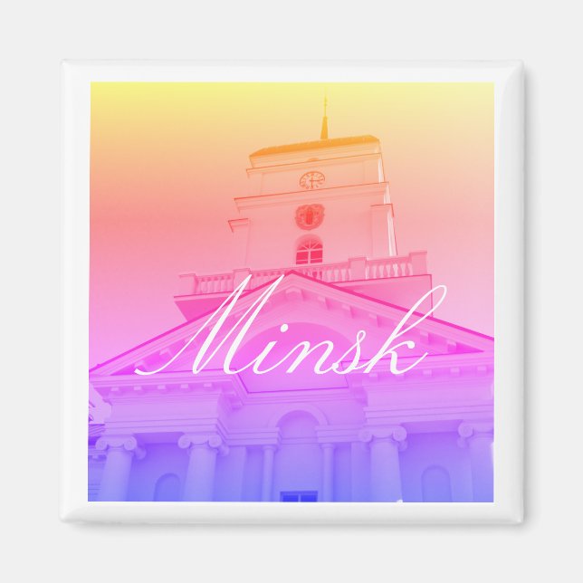 Íman Imagem da Cidade de Belarus Minsk (Frente)