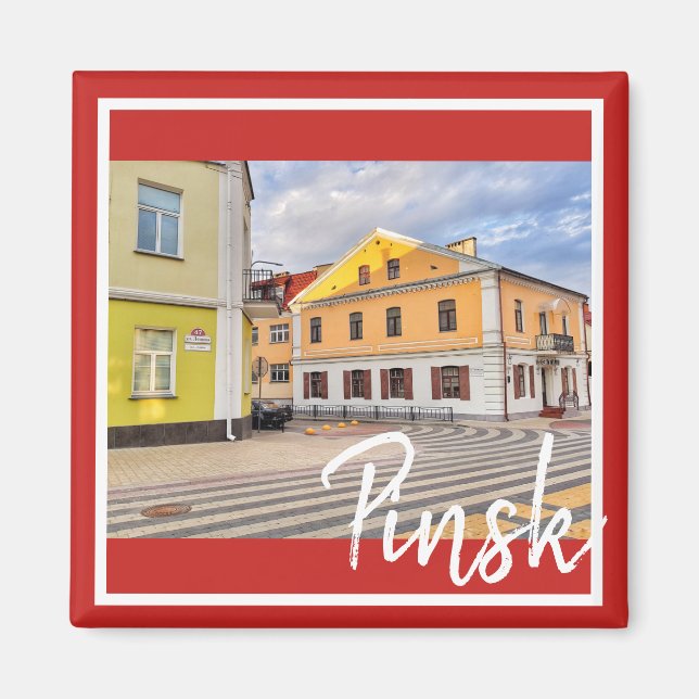 Íman Imagem da Cidade de Belarus Pinsk (Frente)