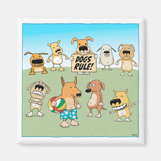 Íman Imagem da Regra dos Cães Engraçados (Frente)