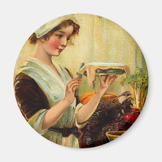 Íman Imagem de Ação de Graças Vintage (Frente)