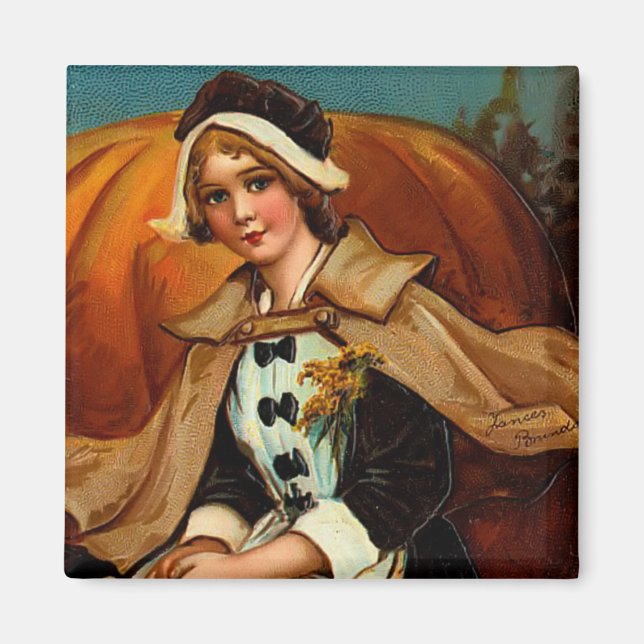 Íman Imagem de Ação de Graças Vintage (Frente)