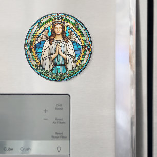 Íman Imagem de Anjo em Vidro Colorido para sua Geladeir