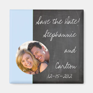 Íman Imagem de Anúncio de Casamento Azul Chalkboard