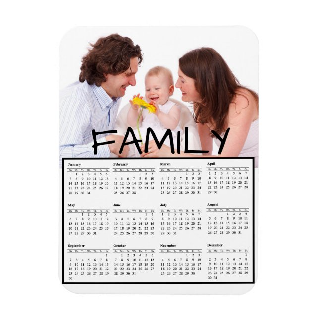 Íman Imagem de Calendário 2018 Perosnalizada para Foto  (Vertical)