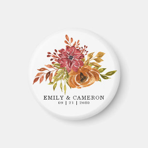 Íman Imagem de Casamento Floral de Queda Elegante