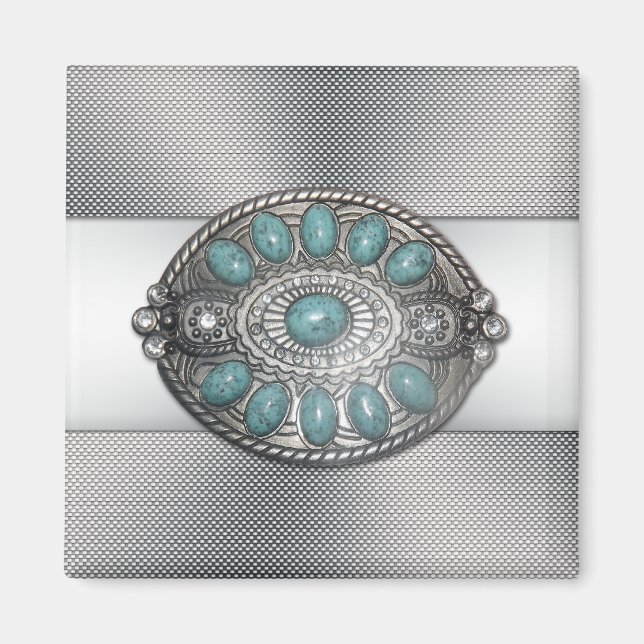 Íman Imagem de cinta de metal, antiga e brilhante (Frente)