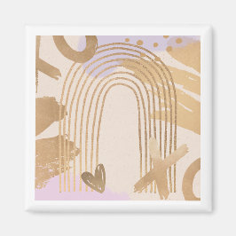 Íman Imagem de Colagem do Arco-Íris XOXO Dourado