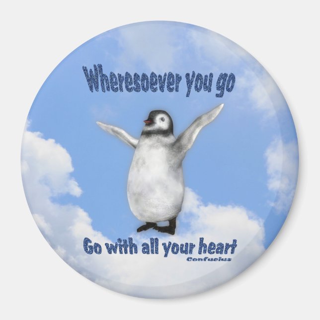 Íman Imagem de Cota Inspiracional de Confúcio de Pingui (Frente)