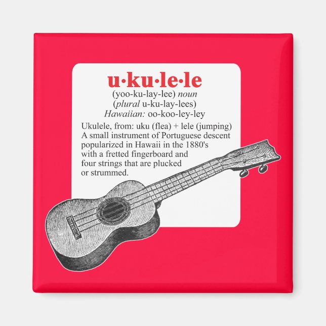 Íman Imagem de Definição Ukulele (Frente)