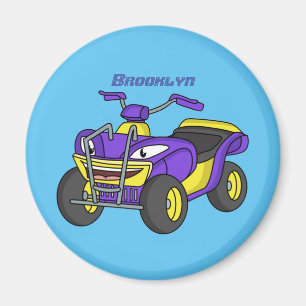 Íman Imagem de desenho animado de bicicleta Quad Roxo