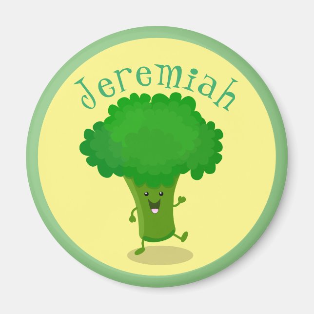 Íman Imagem de desenho animado de brócolis dançarino en (Frente)