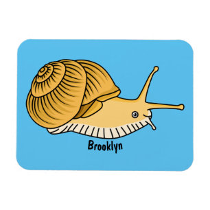 Íman Imagem de desenho animado de caracol amarelo-bonit