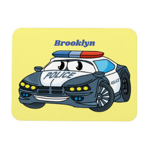 Íman Imagem de desenho animado de carro da polícia fel