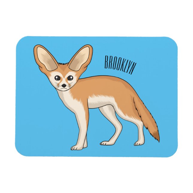 Íman Imagem de desenho animado de fennec fox (Horizontal)