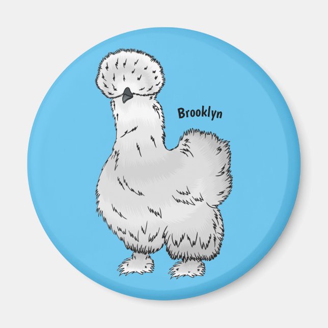 Íman Imagem de desenho animado de frango Silkie (Frente)