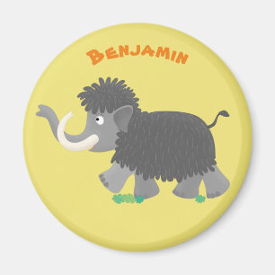 Íman Imagem de desenho animado de mamute branco