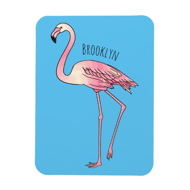 Íman Imagem de desenho animado de pássaro Flamingo (Vertical)