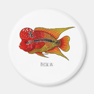 Íman Imagem de desenho animado de peixes-cichlid-Flor