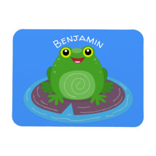 Íman Imagem de desenho animado do sapo verde-bonito