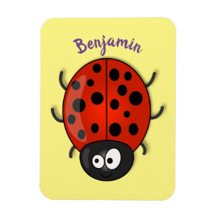 Íman Imagem de desenhos animados de ladybug vermelho e 