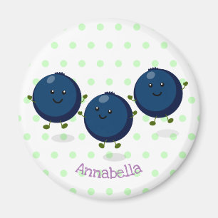 Íman Imagem de desenhos animados roxos de mirtilos bran