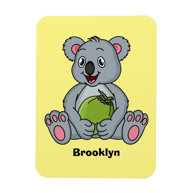 Íman Imagem de desenhos em coala e coco (Vertical)