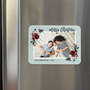 Íman Imagem de Foto de Natal Floral de Férias