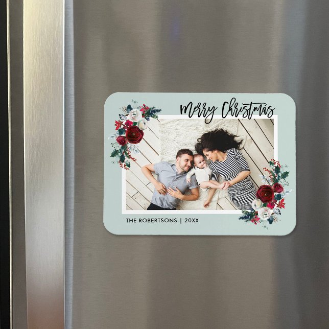 Íman Imagem de Foto de Natal Floral de Férias (Criador carregado)