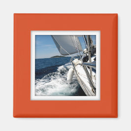 Íman Imagem de Foto Personalizável Laranja Escuro