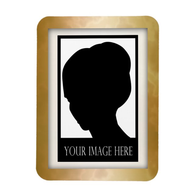 Íman Imagem de Fotos Dourada e Rosa Marble (Vertical)