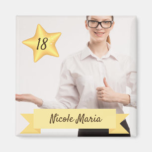Íman Imagem de Fotos Personalizada com Nome e Idade