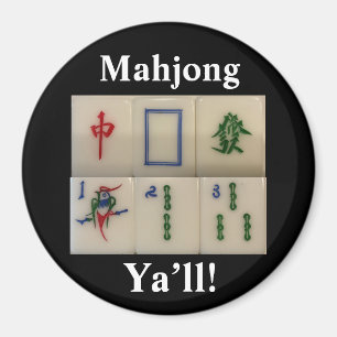 Íman Imagem de Mahjong engraçada com azulejos de bambu