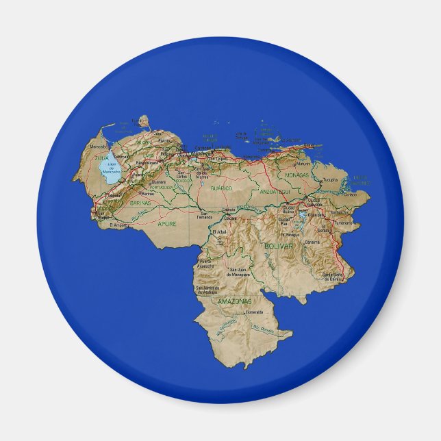 Íman Imagem de Mapa da Venezuela (Frente)